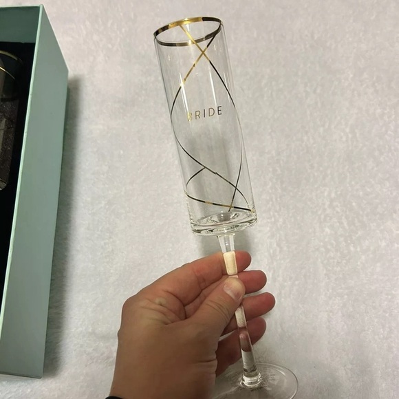 Bride And Groom Champagne Flutes, Glass, Gold Detail - Picture 1 of 4